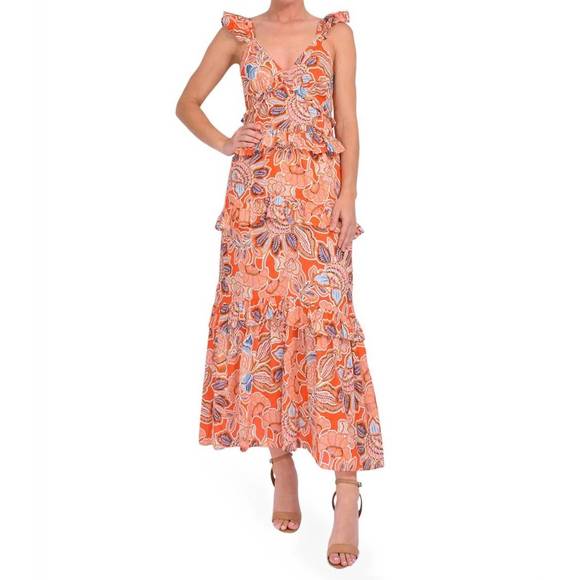 NEW MISA LOS ANGELES morrison dress in tangerine